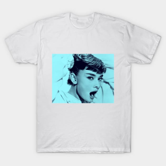 Blue Audrey Hepburn T-Shirt by star girl